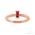 Sapphire Row Lab-Grown Gemstone Baguette Solitaire Ring - Ruby, 14K Rose Gold (view 3)