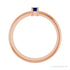 Sapphire Row Lab-Grown Gemstone Baguette Solitaire Ring - Blue Sapphire, 14K Rose Gold (view 2)