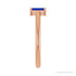 Sapphire Row Lab-Grown Gemstone Baguette Solitaire Ring - Blue Sapphire, 14K Rose Gold (view 4)