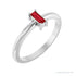 Sapphire Row Lab-Grown Gemstone Baguette Solitaire Ring - Ruby, Platinum