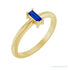Sapphire Row Lab-Grown Gemstone Baguette Solitaire Ring - Blue Sapphire, 14K Yellow Gold