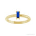 Sapphire Row Lab-Grown Gemstone Baguette Solitaire Ring - Blue Sapphire, 14K Yellow Gold (view 3)