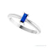 Sapphire Row Lab-Grown Gemstone Baguette Solitaire Ring - Blue Sapphire, Platinum (view 5)