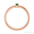 Sapphire Row Lab-Grown Gemstone Baguette Solitaire Ring - Emerald, 14K Rose Gold (view 2)
