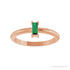 Sapphire Row Lab-Grown Gemstone Baguette Solitaire Ring - Emerald, 14K Rose Gold (view 3)