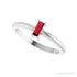 Sapphire Row Lab-Grown Gemstone Baguette Solitaire Ring - Ruby, 14K White Gold (view 5)
