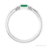 Sapphire Row Lab-Grown Gemstone Baguette Stacking Ring - Emerald, Platinum (view 2)