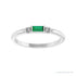 Sapphire Row Lab-Grown Gemstone Baguette Stacking Ring - Emerald, Platinum (view 3)
