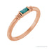 Sapphire Row Lab-Grown Gemstone Baguette Stacking Ring - Alexandrite, 14K Rose Gold