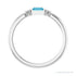 Sapphire Row Lab-Grown Gemstone Baguette Stacking Ring - Aqua Sapphire, 14K White Gold (view 2)