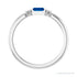 Sapphire Row Lab-Grown Gemstone Baguette Stacking Ring - Blue Sapphire, 14K White Gold (view 2)