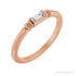 Sapphire Row Lab-Grown Gemstone Baguette Stacking Ring - Moissanite, 14K Rose Gold