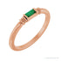 Sapphire Row Lab-Grown Gemstone Baguette Stacking Ring - Emerald, 14K Rose Gold