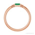 Sapphire Row Lab-Grown Gemstone Baguette Stacking Ring - Emerald, 14K Rose Gold (view 2)