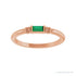Sapphire Row Lab-Grown Gemstone Baguette Stacking Ring - Emerald, 14K Rose Gold (view 3)