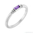 Sapphire Row Lab-Grown Gemstone Baguette Stacking Ring - Purple Sapphire, 14K White Gold