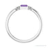Sapphire Row Lab-Grown Gemstone Baguette Stacking Ring - Purple Sapphire, 14K White Gold (view 2)
