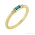 Sapphire Row Lab-Grown Gemstone Baguette Stacking Ring - Alexandrite, 14K Yellow Gold