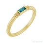 Sapphire Row Lab-Grown Gemstone Baguette Stacking Ring - Alexandrite, 14K Yellow Gold