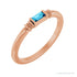 Sapphire Row Lab-Grown Gemstone Baguette Stacking Ring - Aqua Sapphire, 14K Rose Gold