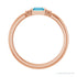 Sapphire Row Lab-Grown Gemstone Baguette Stacking Ring - Aqua Sapphire, 14K Rose Gold (view 2)