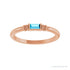 Sapphire Row Lab-Grown Gemstone Baguette Stacking Ring - Aqua Sapphire, 14K Rose Gold (view 3)
