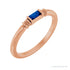 Sapphire Row Lab-Grown Gemstone Baguette Stacking Ring - Blue Sapphire, 14K Rose Gold