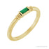 Sapphire Row Lab-Grown Gemstone Baguette Stacking Ring - Emerald, 14K Yellow Gold