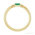 Sapphire Row Lab-Grown Gemstone Baguette Stacking Ring - Emerald, 14K Yellow Gold (view 2)