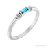 Sapphire Row Lab-Grown Gemstone Baguette Stacking Ring - Aqua Sapphire, Platinum
