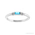 Sapphire Row Lab-Grown Gemstone Baguette Stacking Ring - Aqua Sapphire, Platinum (view 3)