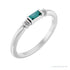 Sapphire Row Lab-Grown Gemstone Baguette Stacking Ring - Alexandrite, Platinum
