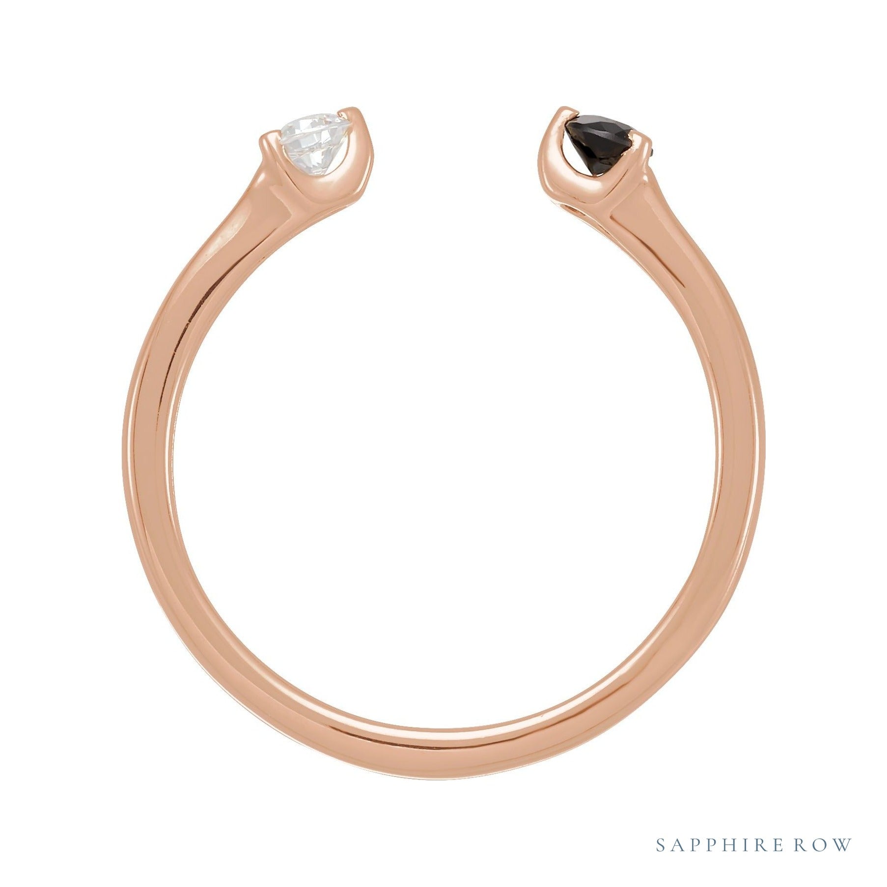 Sapphire Row Natural Ruby & Black Onyx Wrap Ring - Black Onyx, 14K Rose Gold (view 2)