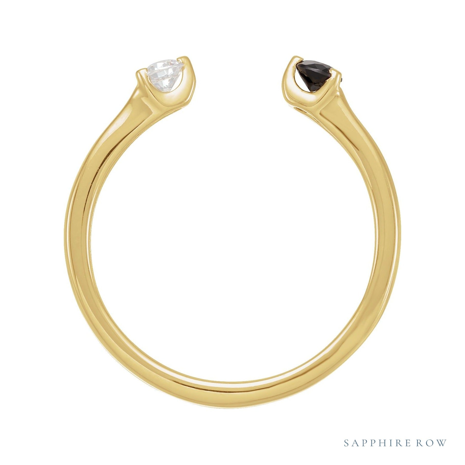 Sapphire Row Natural Ruby & Black Onyx Wrap Ring - Black Onyx, 14K Yellow Gold (view 2)