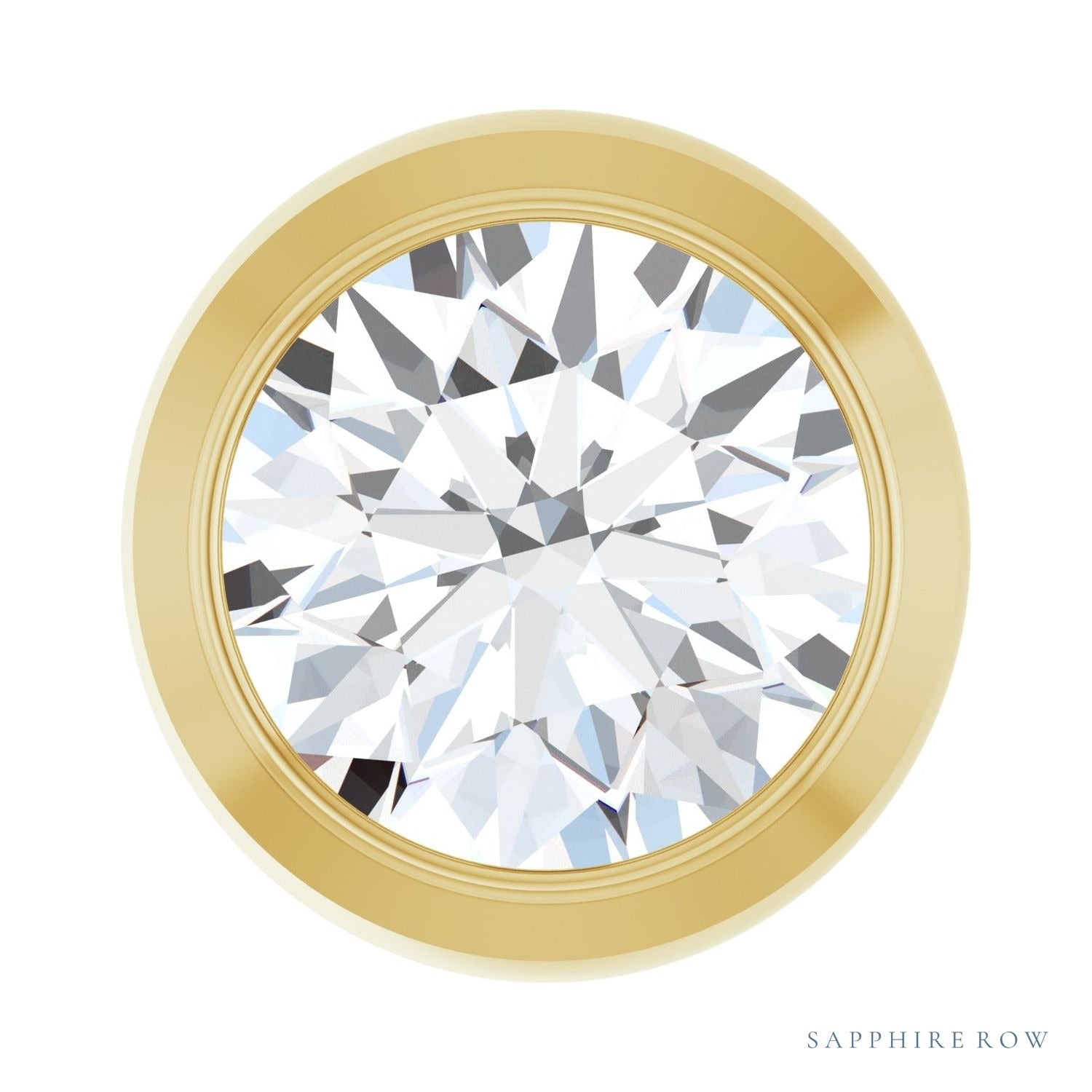 Sapphire Row Natural Diamond Round Bezel Slide Pendant - 14K Yellow Gold, 1/3 ctw