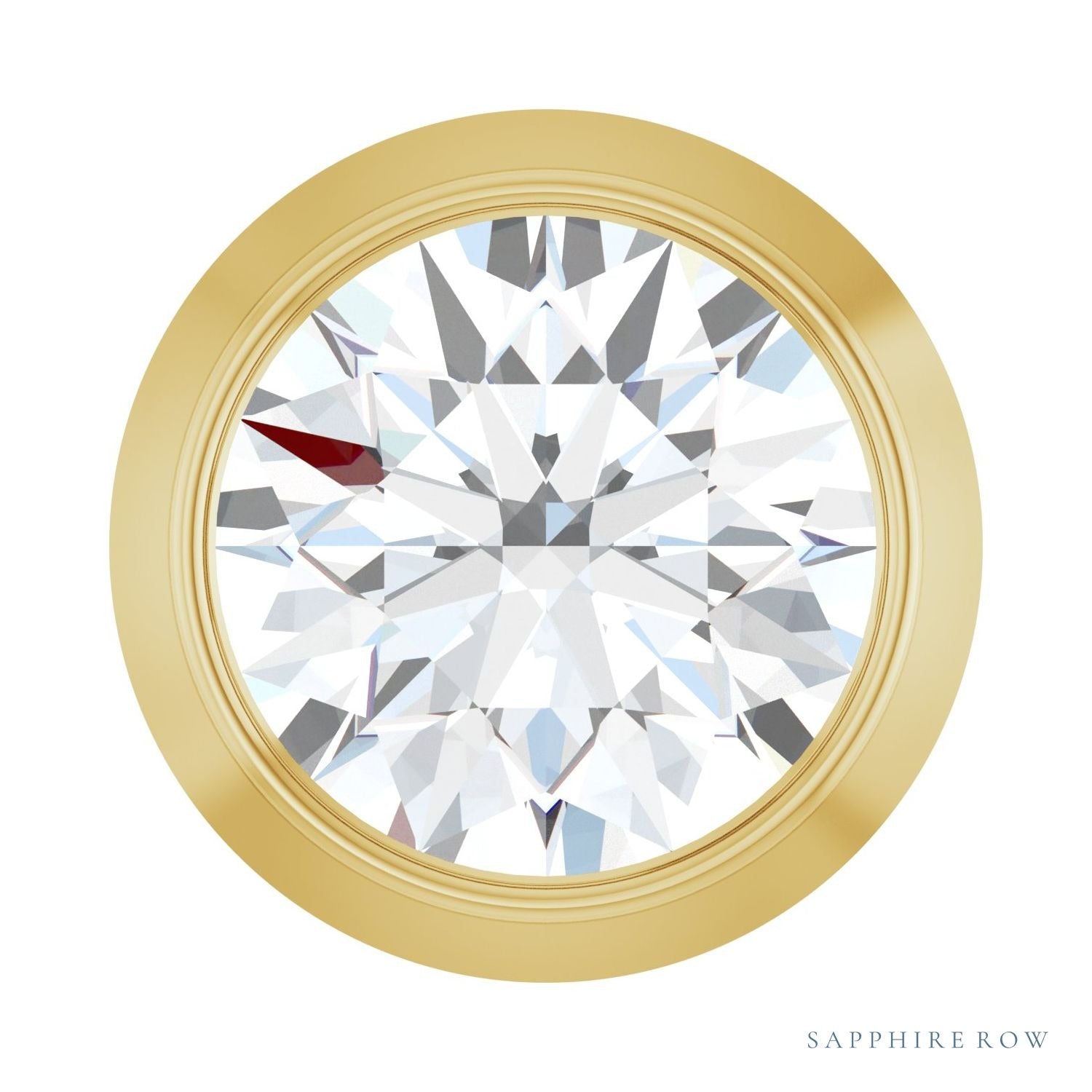 Sapphire Row Natural Diamond Round Bezel Slide Pendant - 14K Yellow Gold, 1/4 ctw