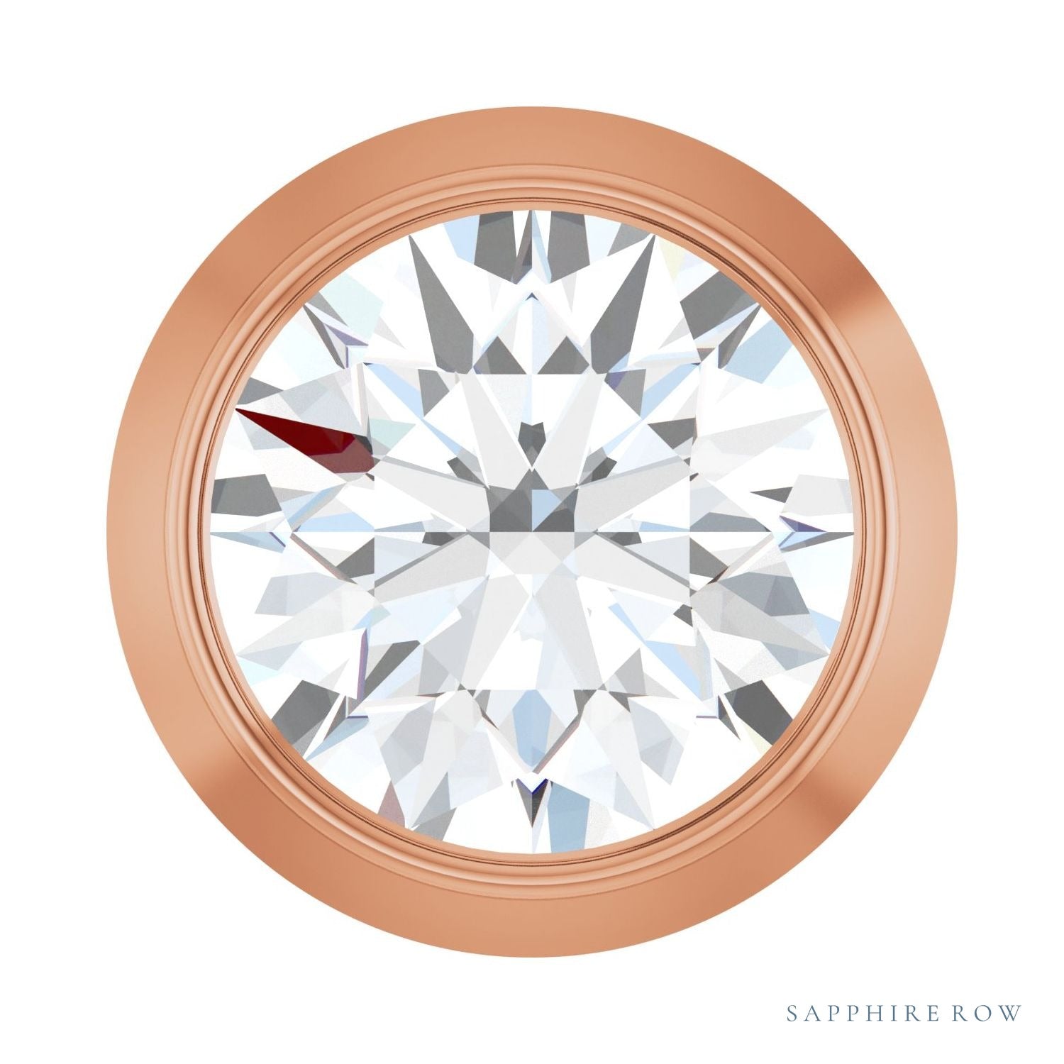 Sapphire Row Natural Diamond Round Bezel Slide Pendant - 14K Rose Gold, 1/4 ctw
