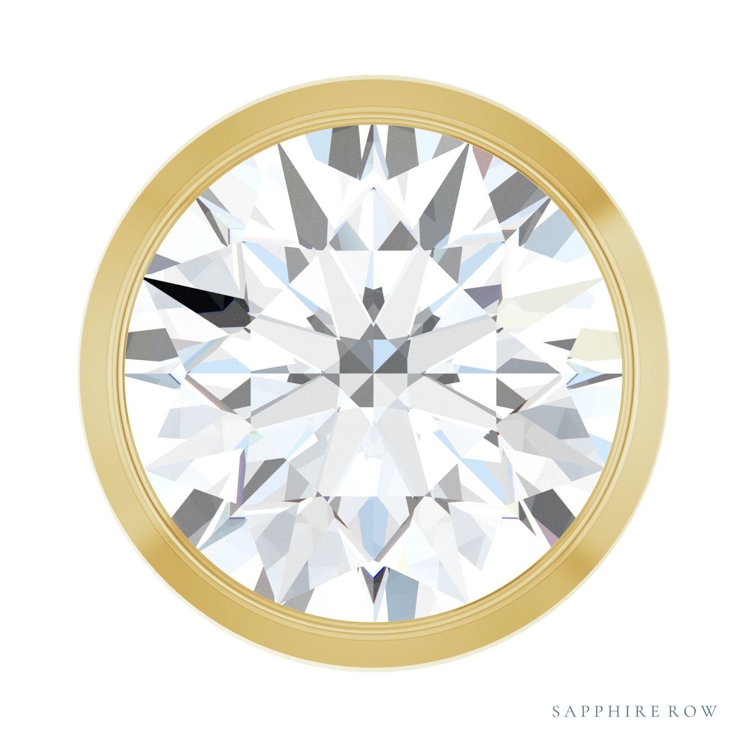 Sapphire Row Natural Diamond Round Bezel Slide Pendant - 14K Yellow Gold, 1 ctw