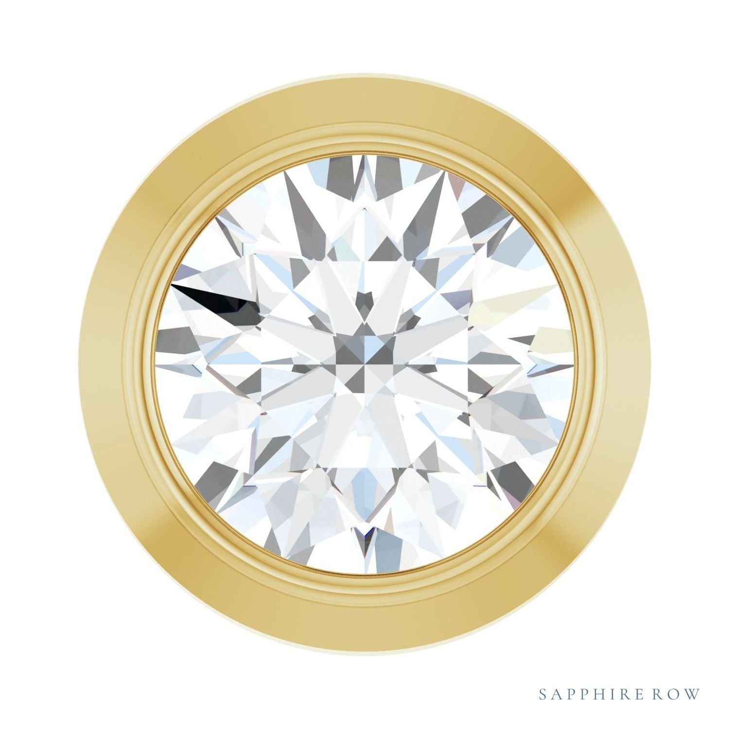 Sapphire Row Natural Diamond Round Bezel Slide Pendant - 14K Yellow Gold, 1/10 ctw