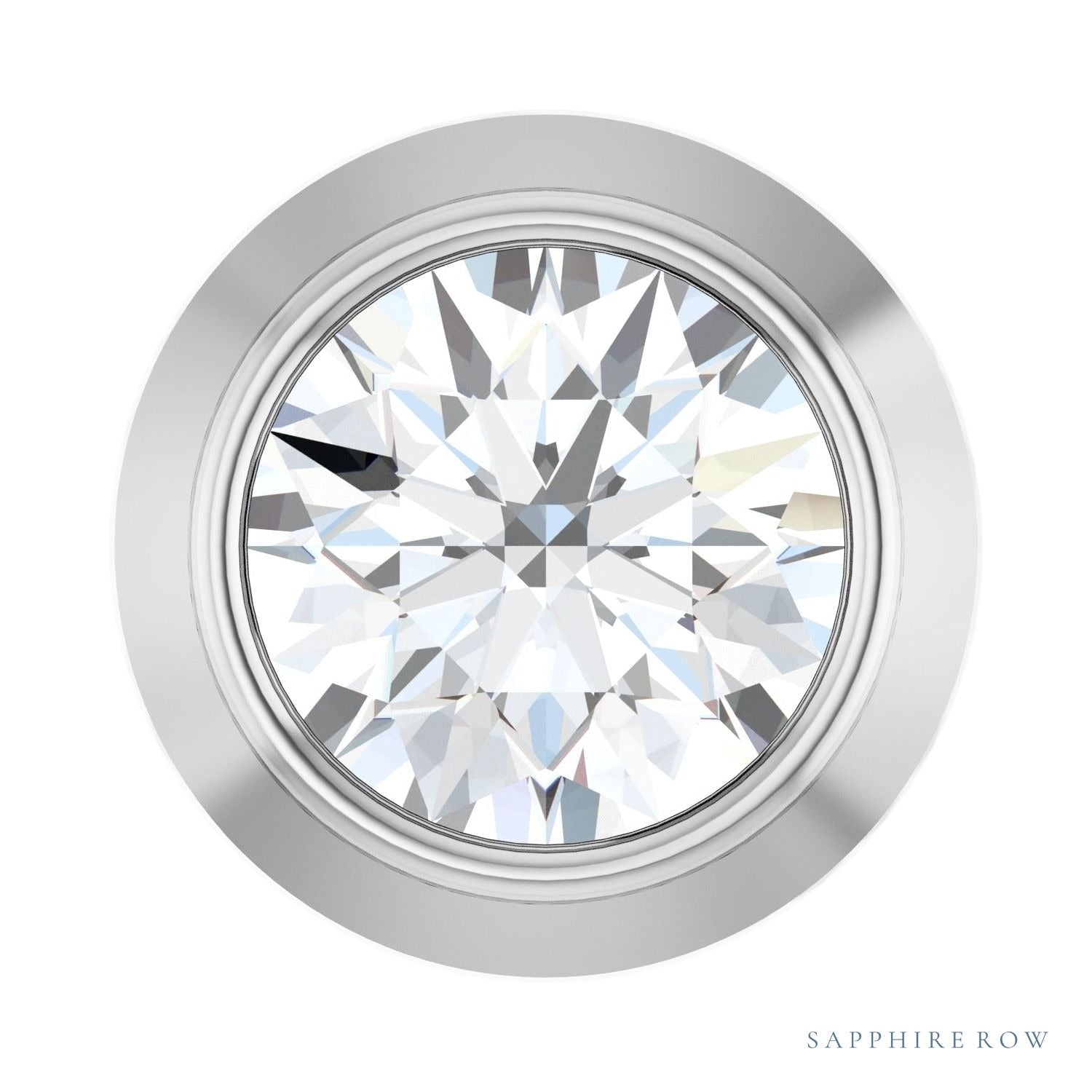 Sapphire Row Natural Diamond Round Bezel Slide Pendant - Platinum, 0.06 ctw