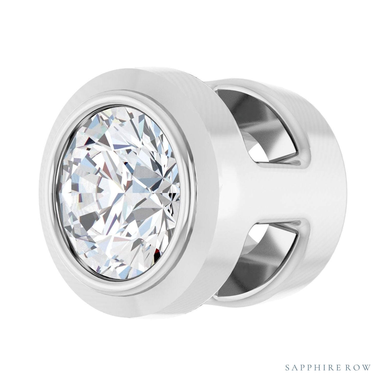 Sapphire Row Natural Diamond Round Bezel Slide Pendant - Platinum, 0.06 ctw (view 2)
