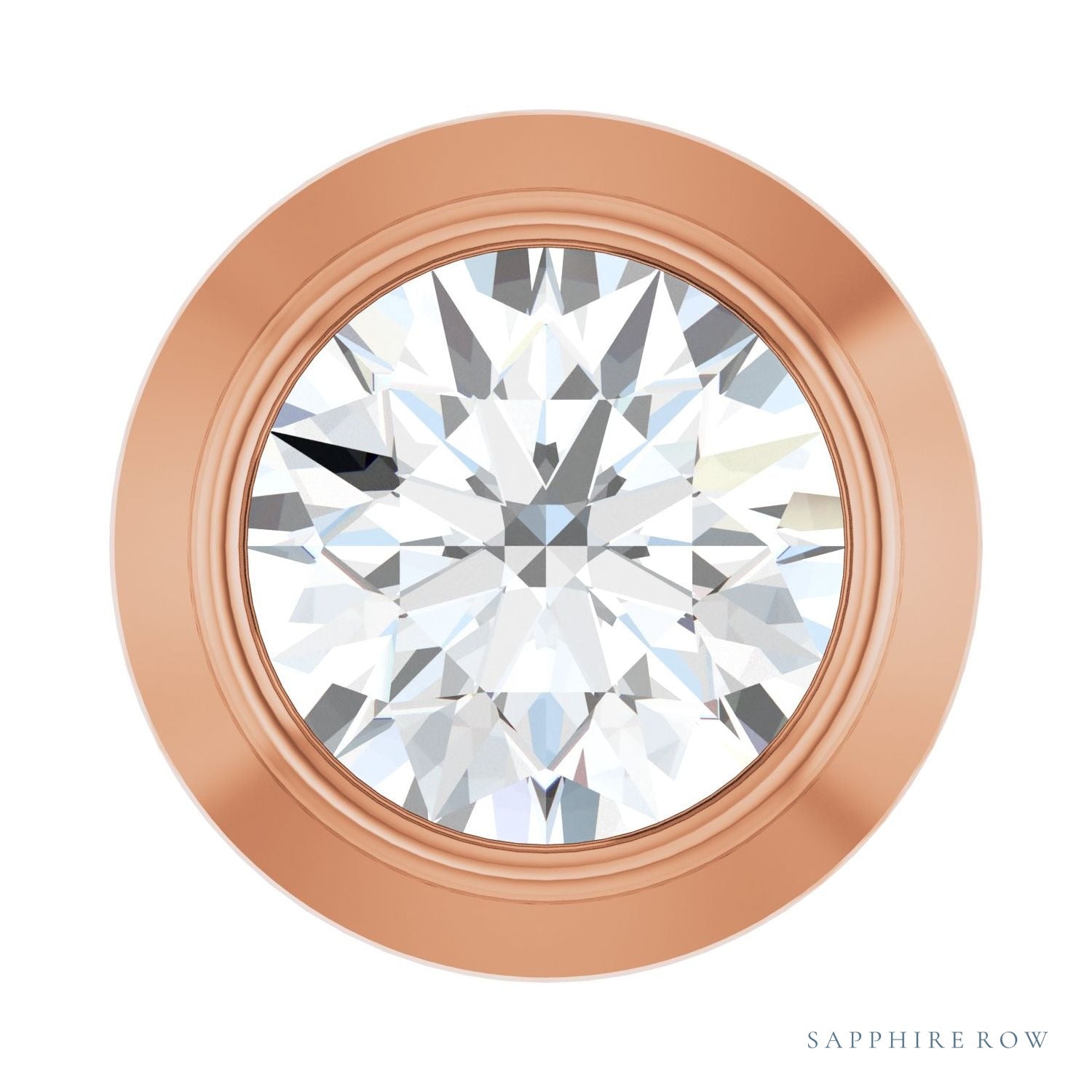 Sapphire Row Natural Diamond Round Bezel Slide Pendant - 14K Rose Gold, 0.06 ctw