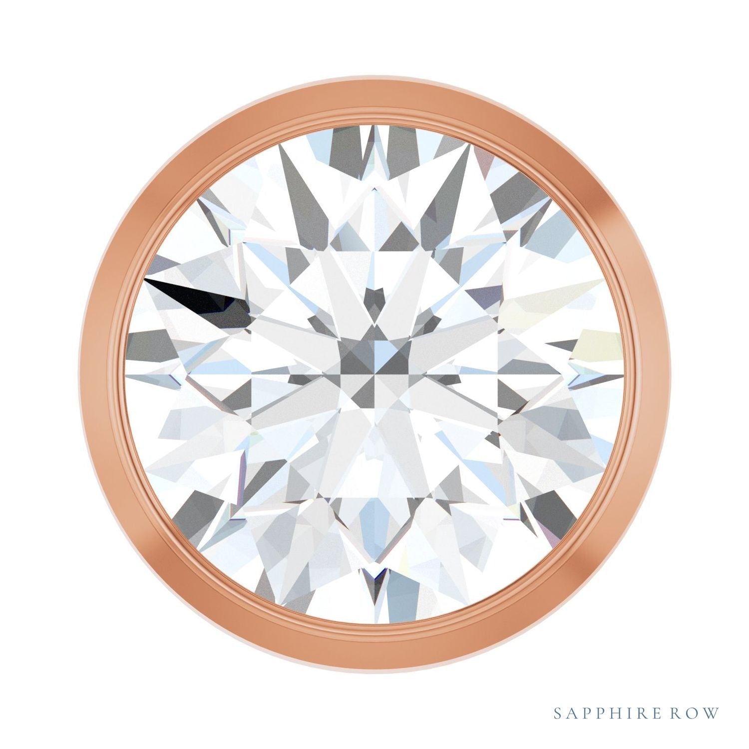 Sapphire Row Lab-Grown Diamond Round Bezel Slide Pendant - 14K Rose Gold, 1 ctw