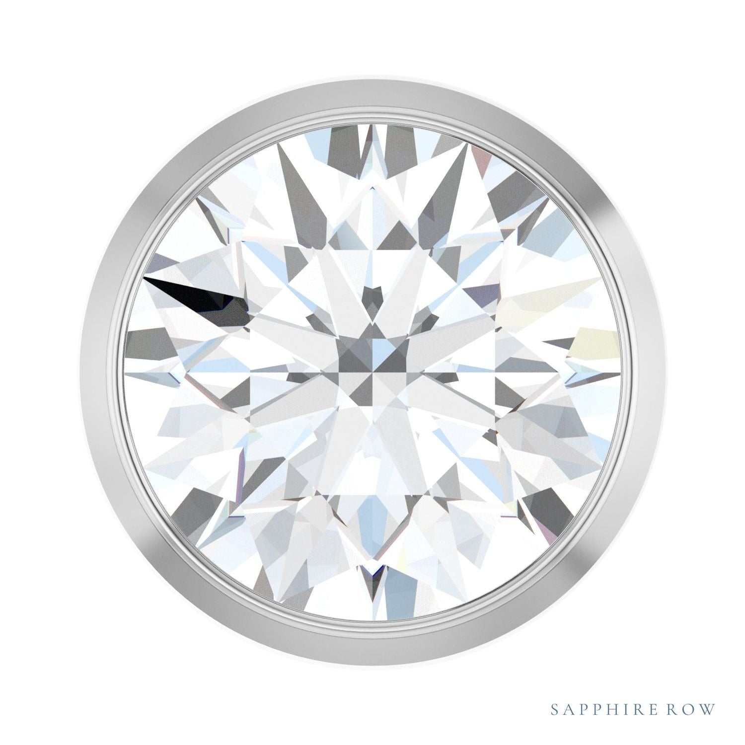 Sapphire Row Lab-Grown Diamond Round Bezel Slide Pendant - 14K White Gold, 1 ctw