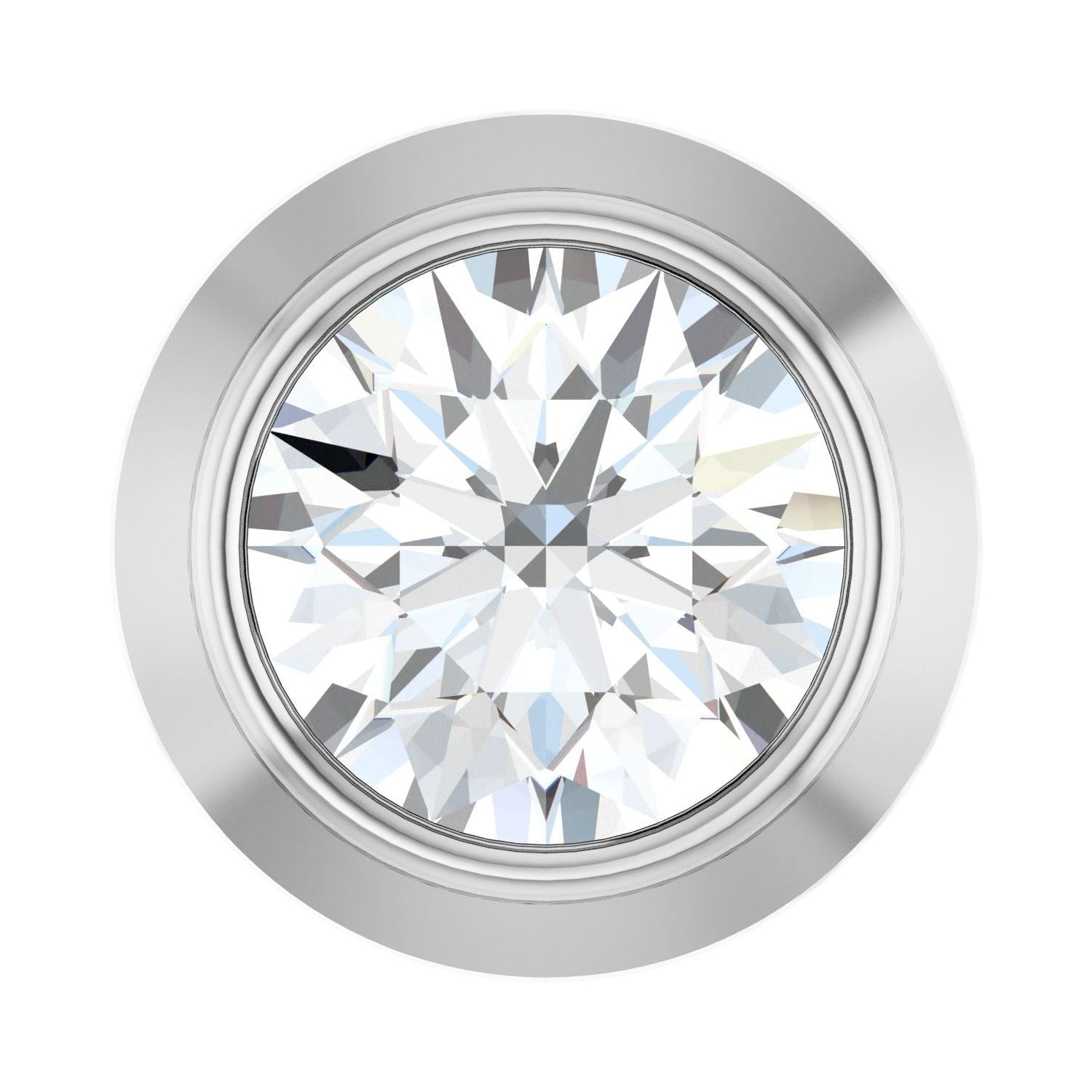 Sapphire Row Lab-Grown Diamond Round Bezel Slide Pendant - 14K White Gold, 0.06 ctw