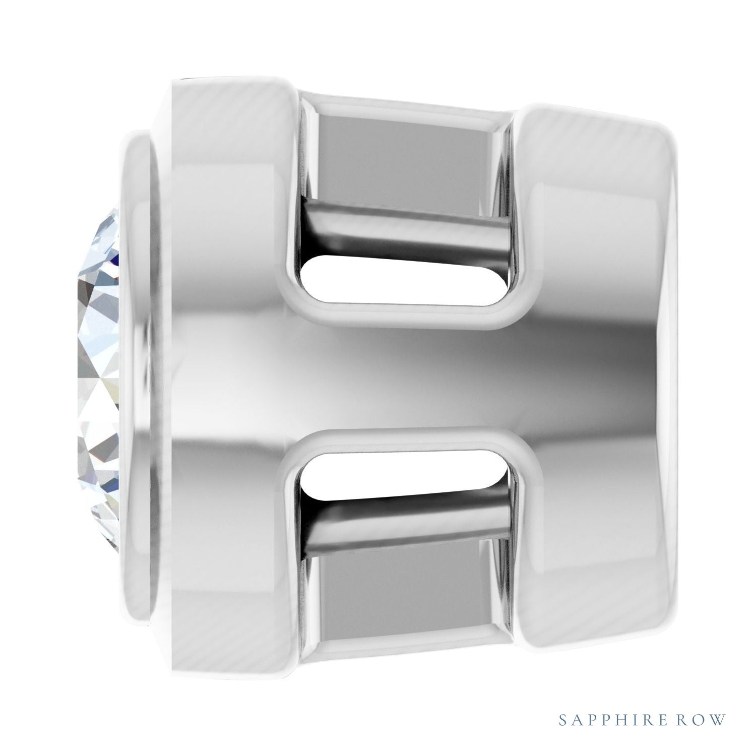 Sapphire Row Lab-Grown Diamond Round Bezel Slide Pendant - 14K White Gold, 0.06 ctw (view 3)