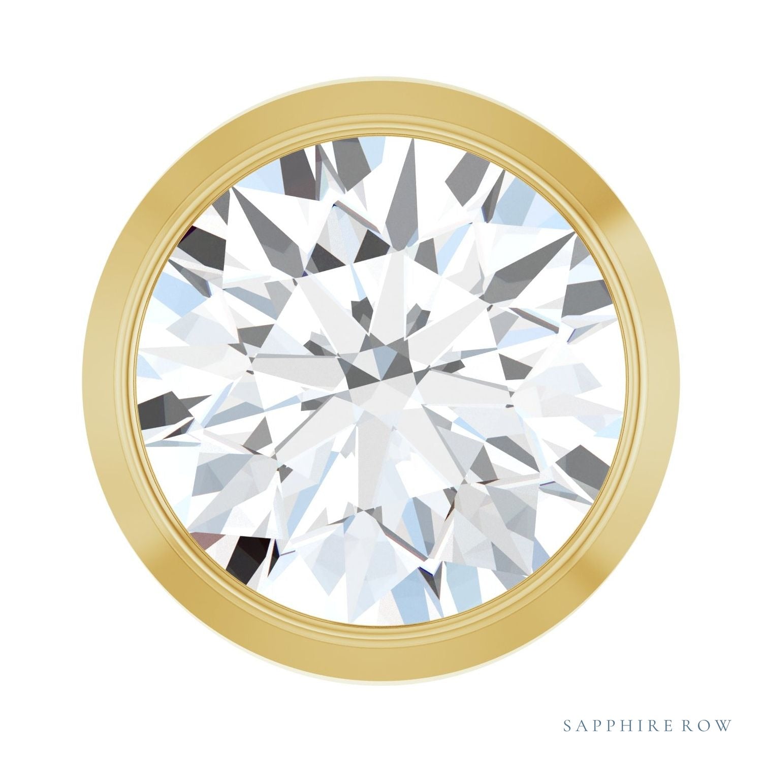 Sapphire Row Lab-Grown Diamond Round Bezel Slide Pendant - 14K Yellow Gold, 1/2 ctw