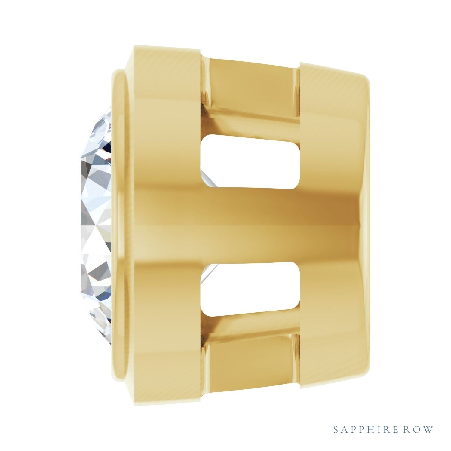 Sapphire Row Lab-Grown Diamond Round Bezel Slide Pendant - 14K Yellow Gold, 1/4 ctw (view 3)