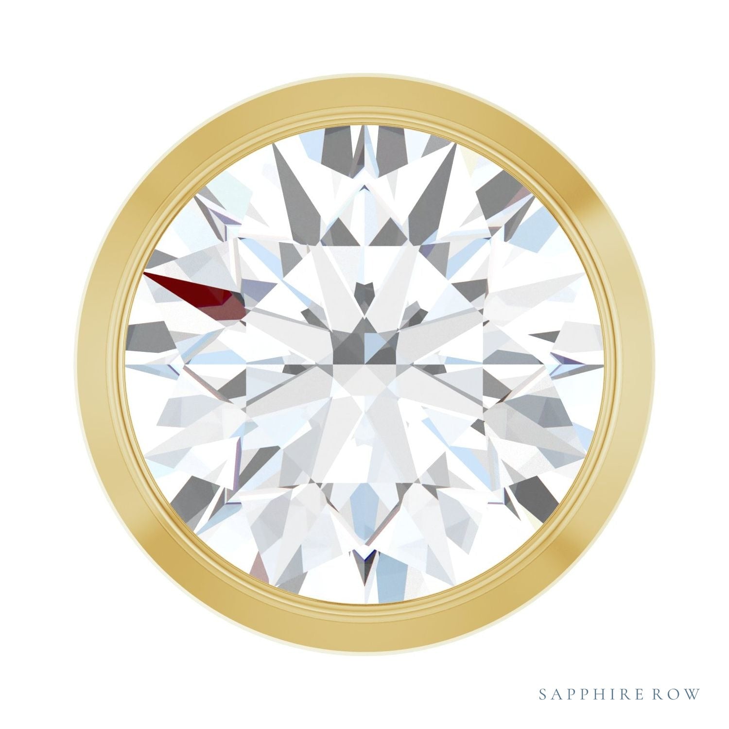 Sapphire Row Lab-Grown Diamond Round Bezel Slide Pendant - 14K Yellow Gold, 3/4 ctw