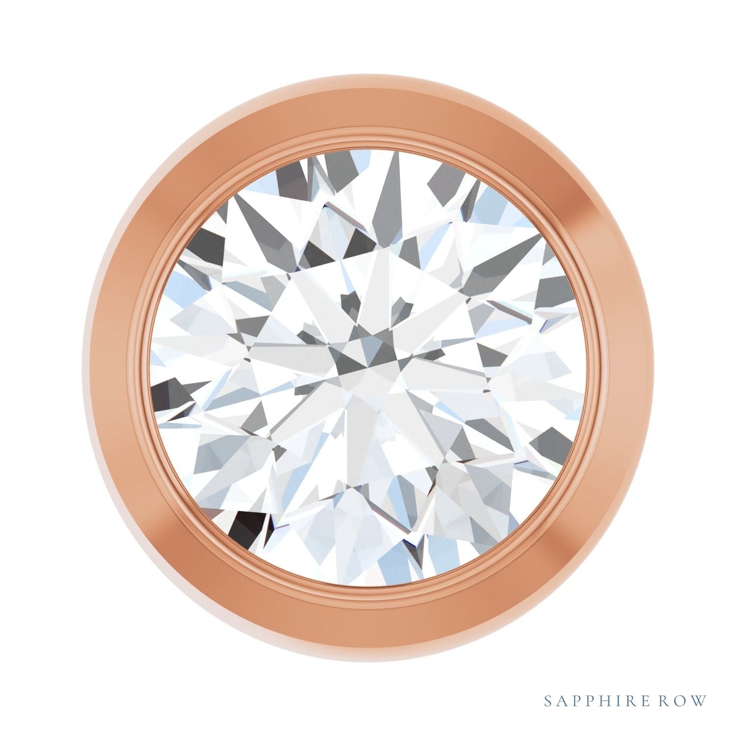 Sapphire Row Lab-Grown Diamond Round Bezel Slide Pendant - 14K Rose Gold, 1/3 ctw